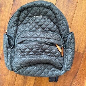 MZ Wallace Quilted Backpack in Dark Gray